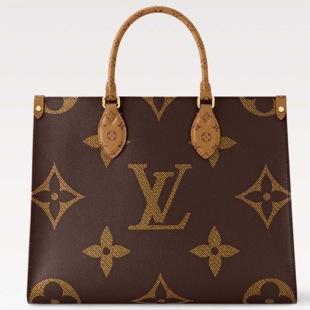 Two-tone large Leather iconic Monogram Tote